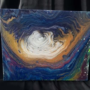 16" x 20" Fluid Art On Gallery Wrapped Frame
