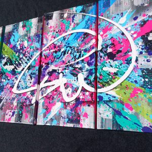 14" x 28" ORGAZMO - Original Acrylic Tetraptych painting